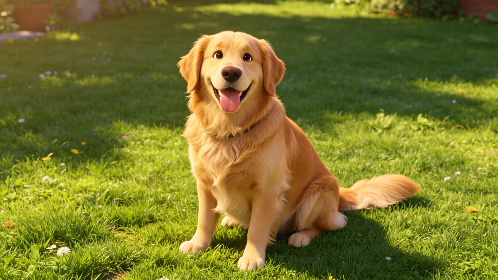 金毛犬照片添加活泼运动动画