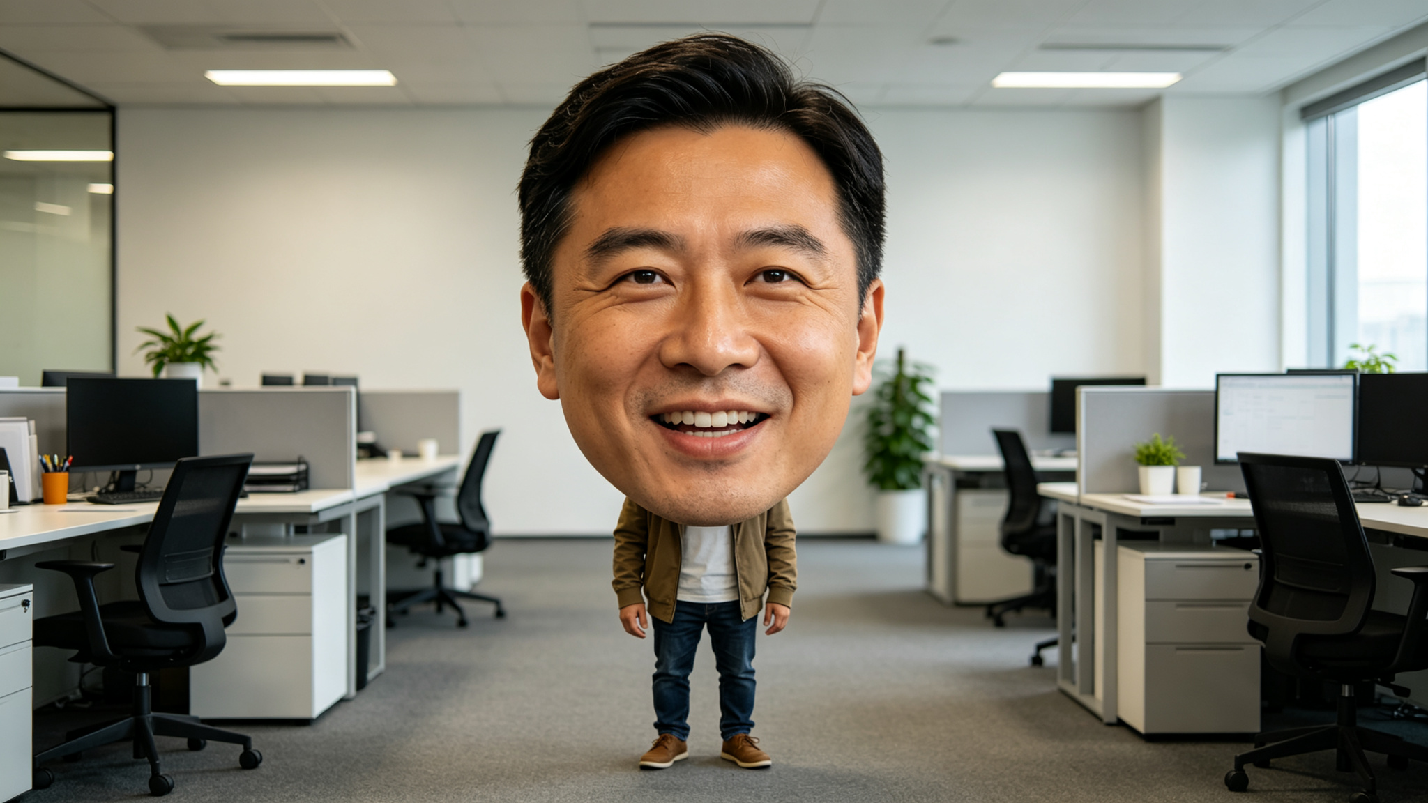办公室男士大头恶搞效果