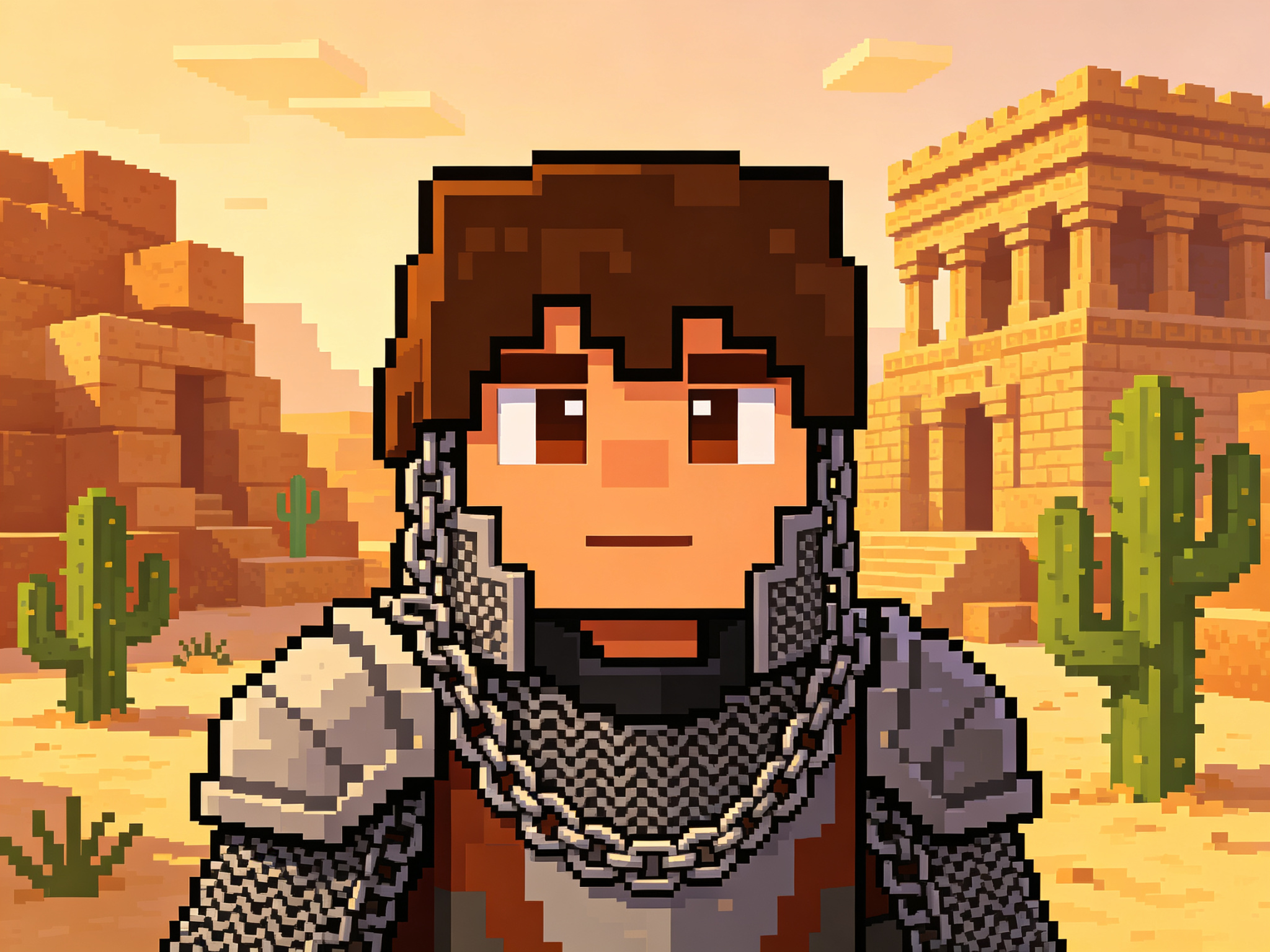 Avatar aventurier du désert en armure de mailles Minecraft