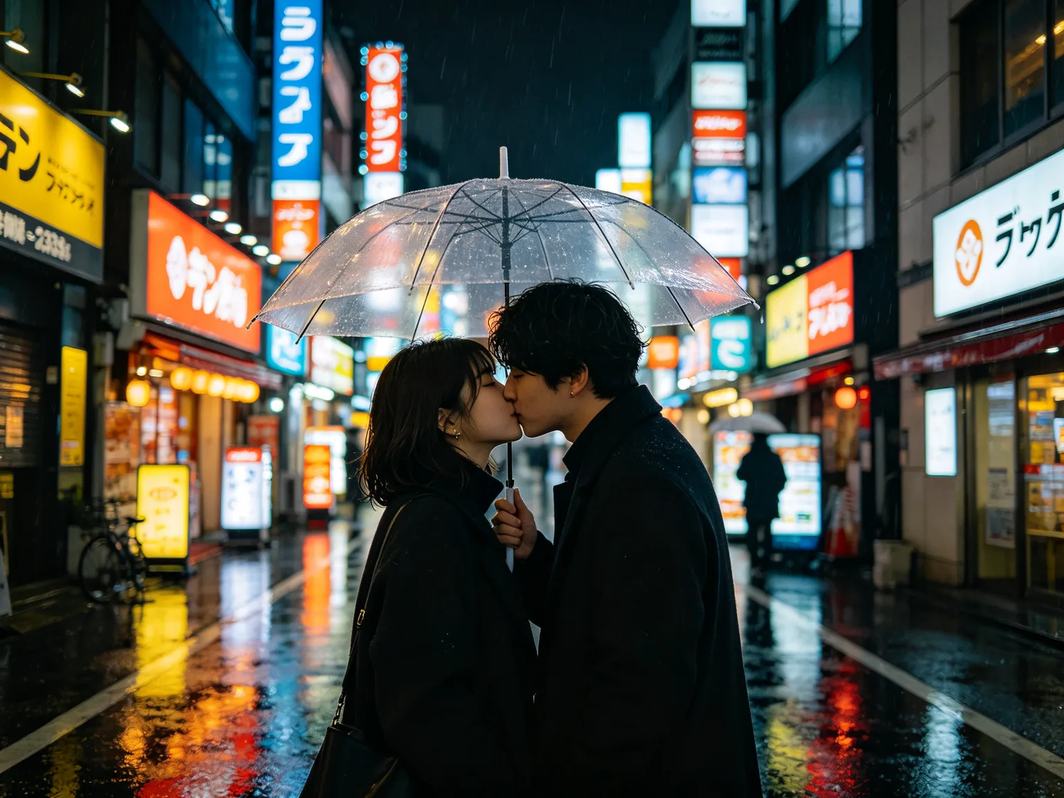 ロマンチックなキス写真
