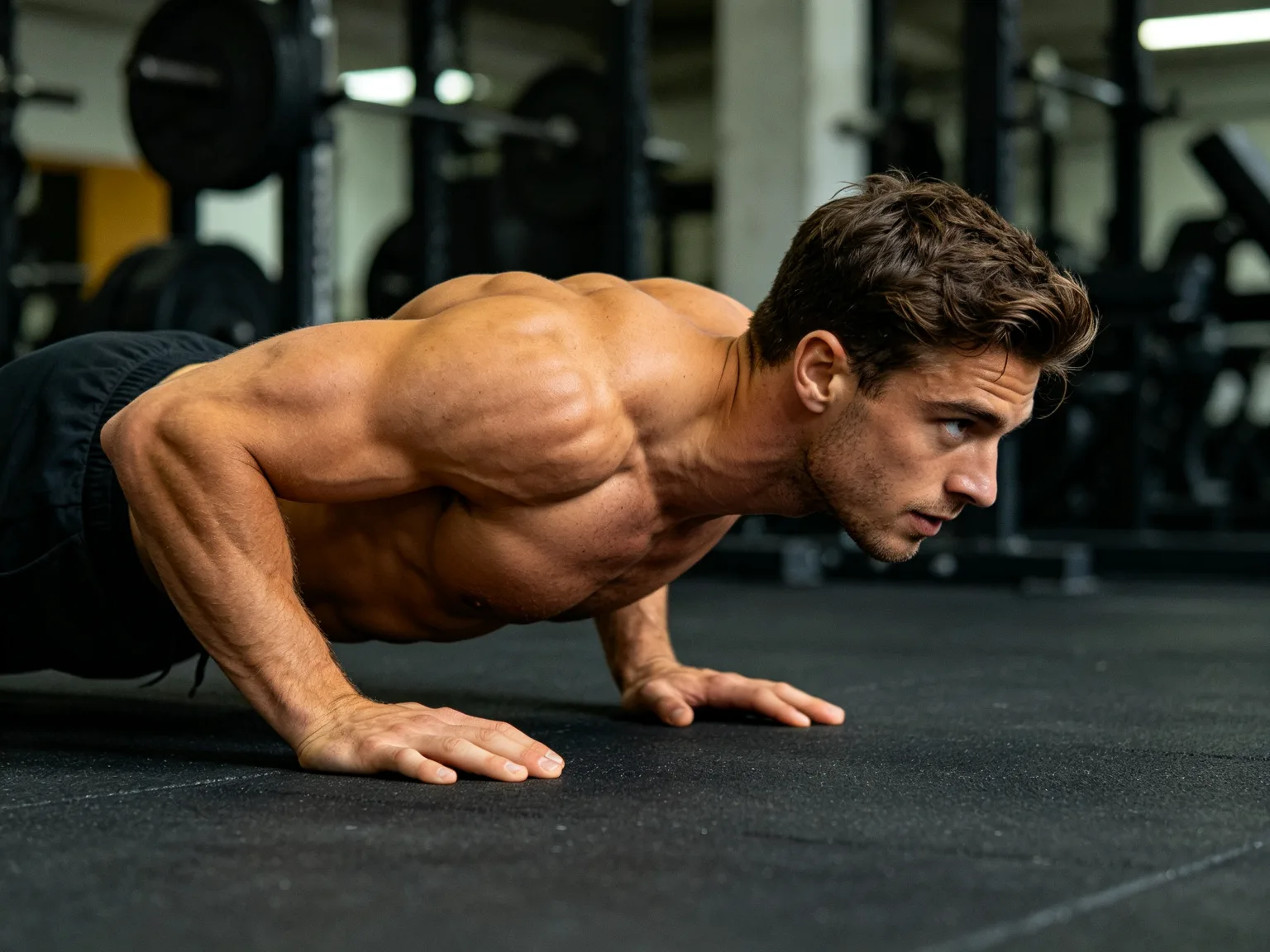 AI muscle transformation push ups