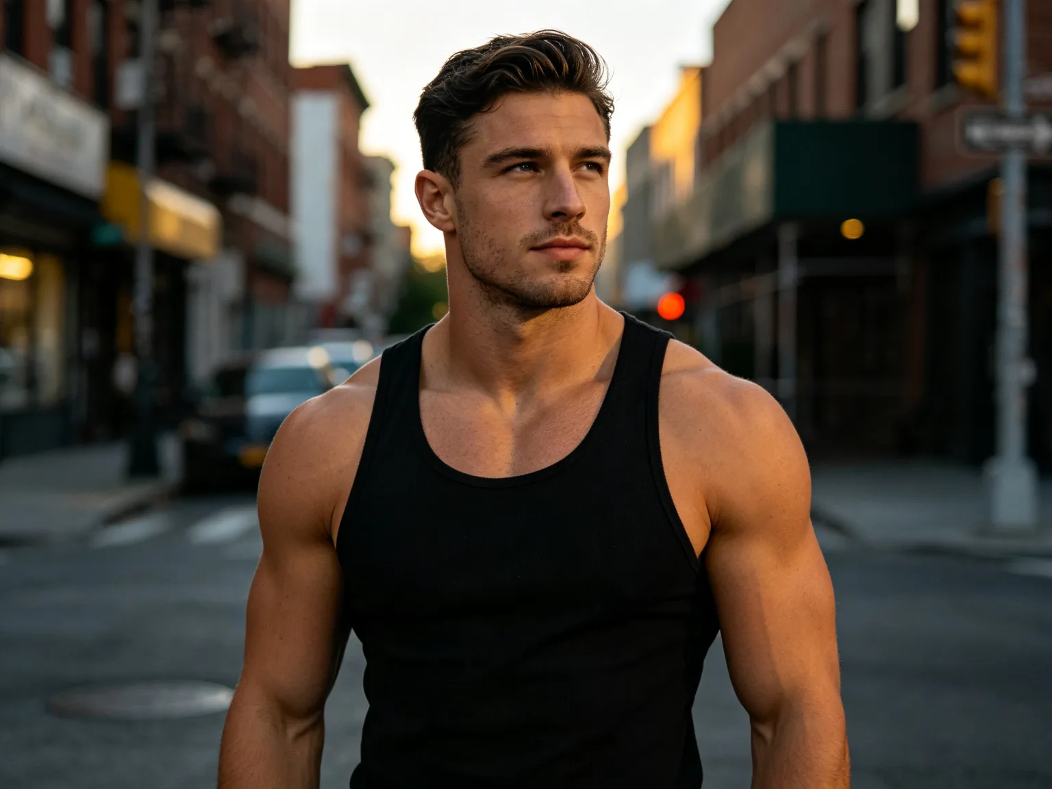 AI muscle transformation urban style