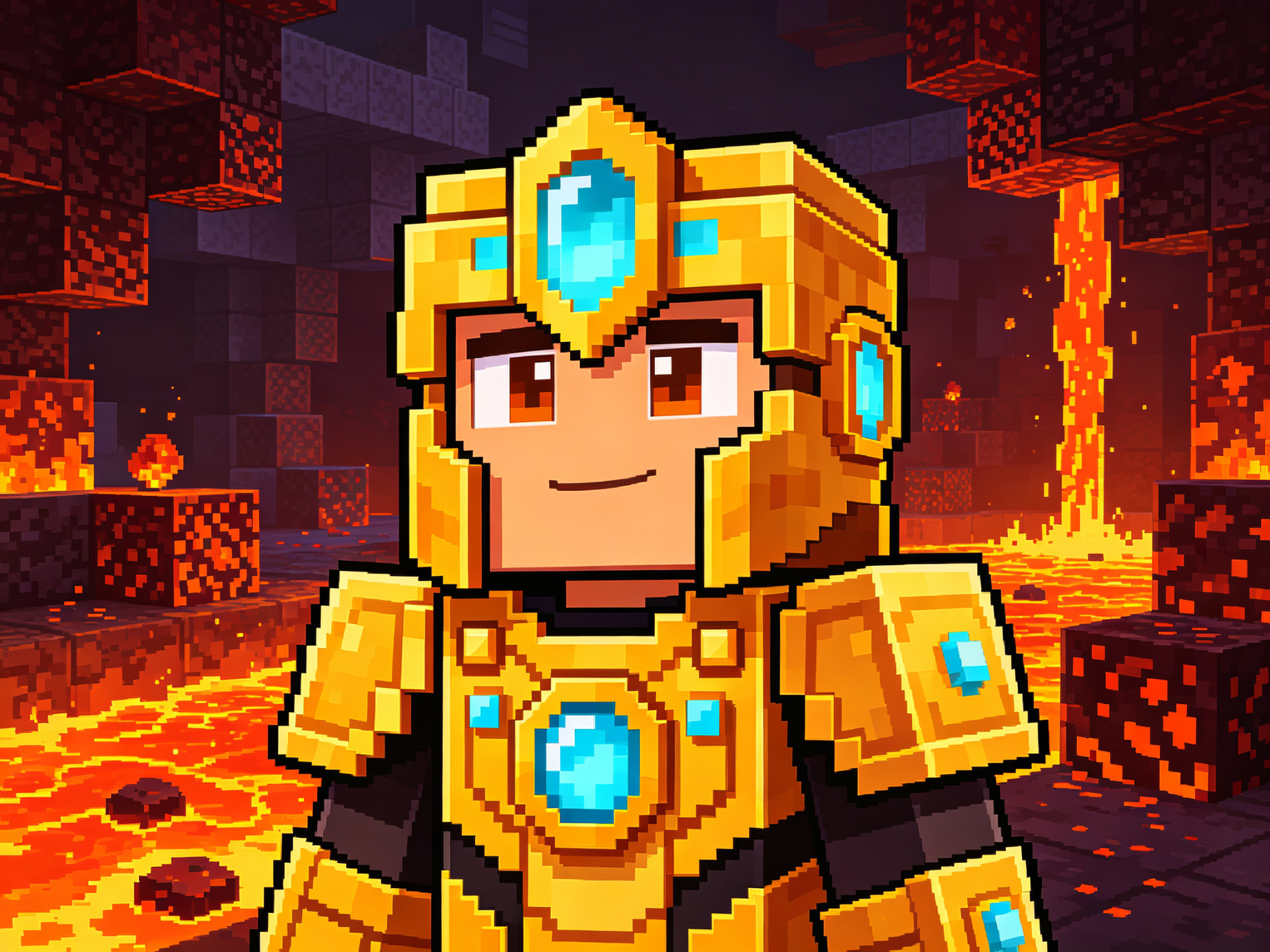 Avatar guerrier en armure de diamant Minecraft