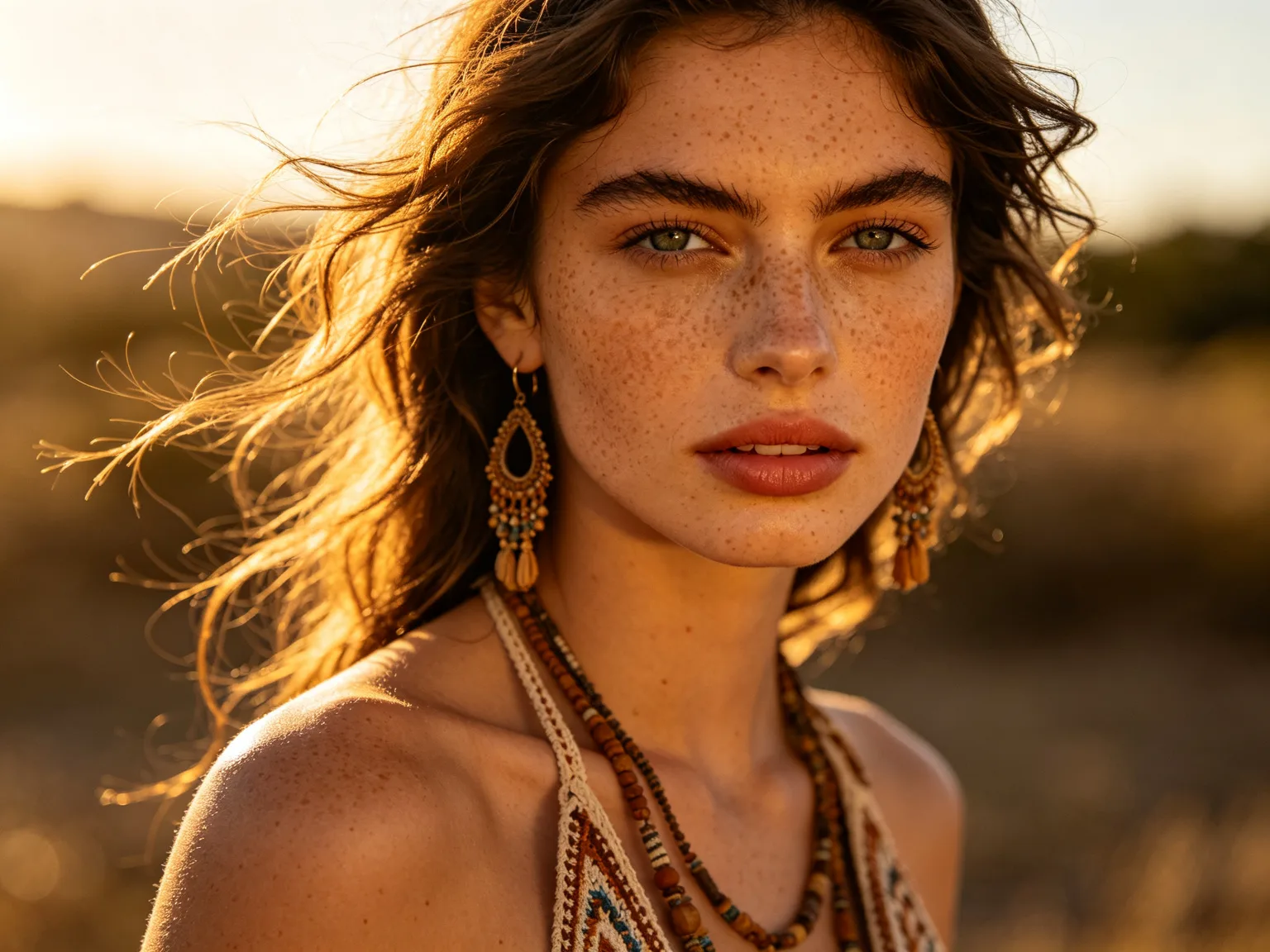 Natural freckle enhancement portrait