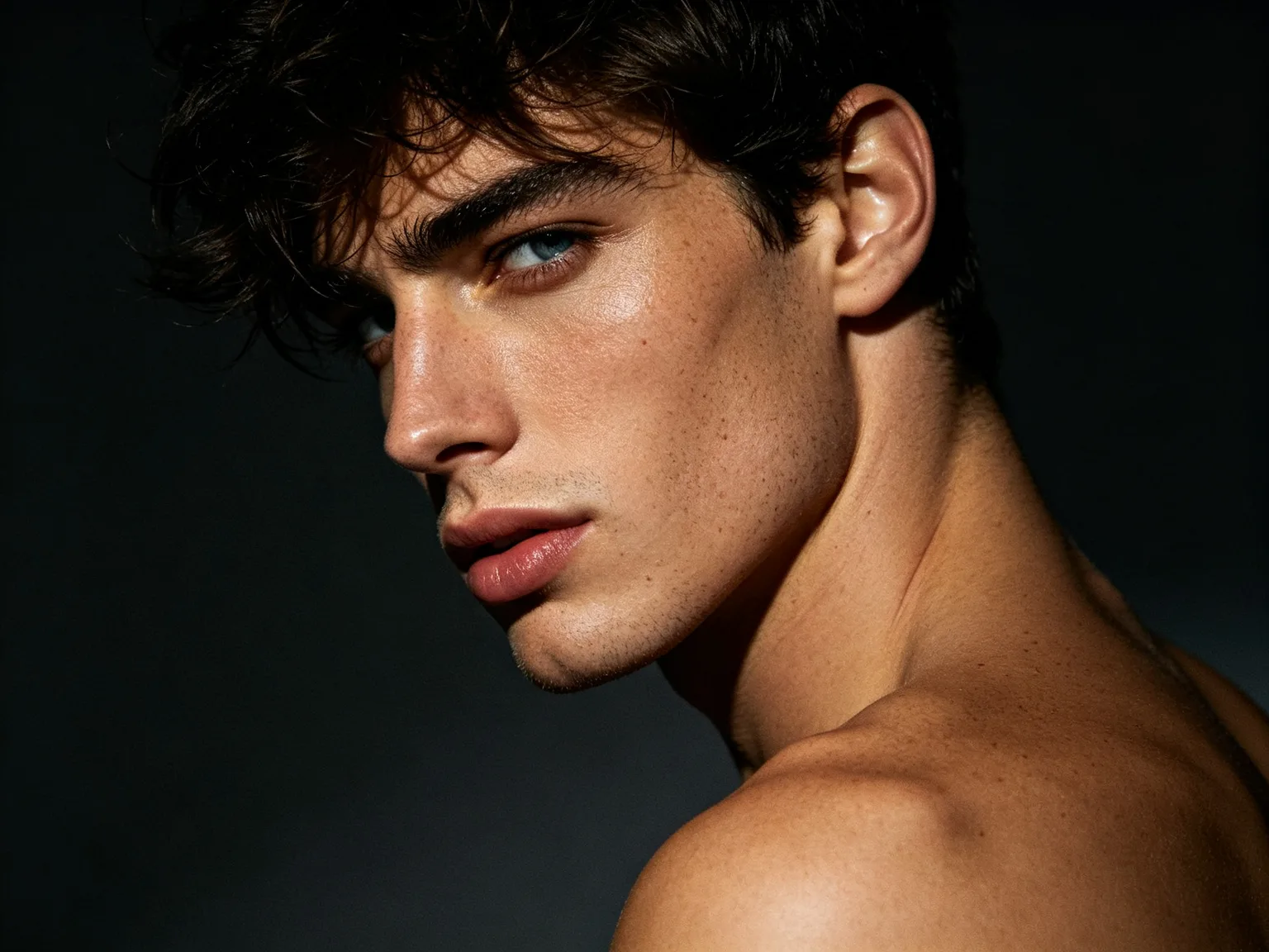 Dramatic male editorial portrait